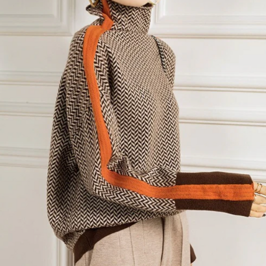 Eleanor | Herringbone Luxe Rollkragenpullover