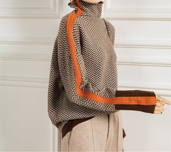 Eleanor | Herringbone Luxe Rollkragenpullover